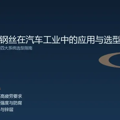 镀锌弹簧钢丝在汽车工业中的应用与选型要点