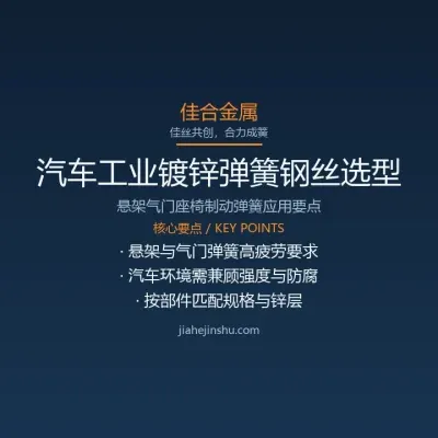镀锌弹簧钢丝在汽车工业中的应用与选型要点
