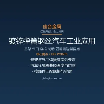 镀锌弹簧钢丝在汽车工业中的应用与选型要点