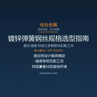 镀锌弹簧钢丝规格选型指南：直径强度锌层怎么配