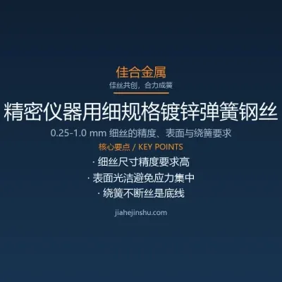 精密仪器用细规格镀锌弹簧钢丝的技术要点