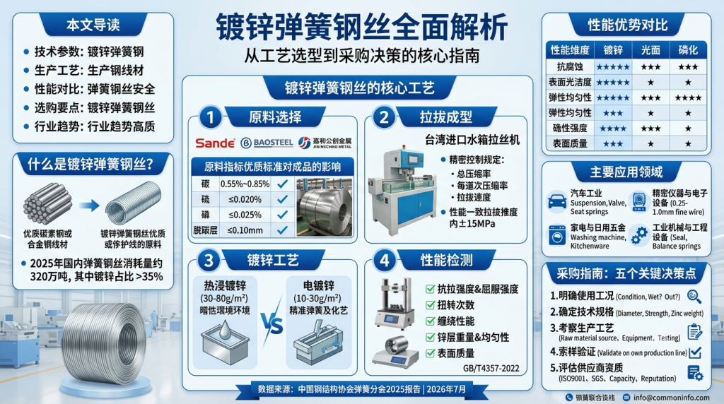 镀锌弹簧钢丝全面解析:从工艺选型到采购决策的核心指南