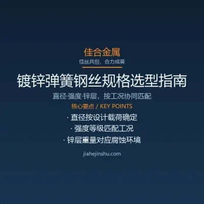 镀锌弹簧钢丝规格选型指南：直径强度锌层怎么配