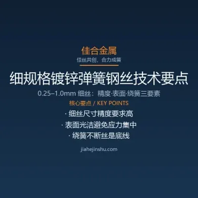 精密仪器用细规格镀锌弹簧钢丝的技术要点