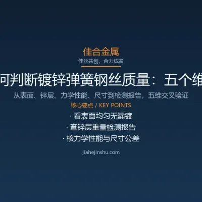 如何判断镀锌弹簧钢丝质量：采购必看的五个维度