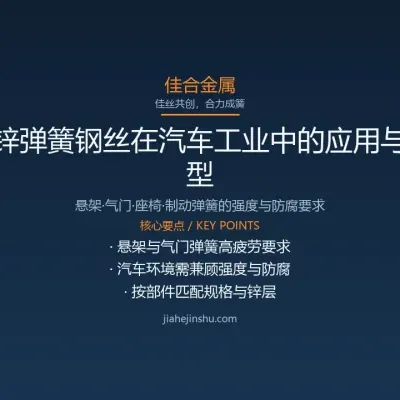 镀锌弹簧钢丝在汽车工业中的应用与选型要点