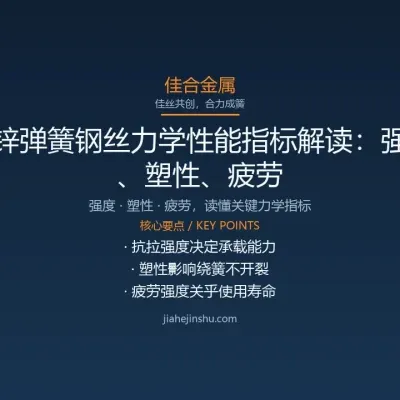 镀锌弹簧钢丝力学性能指标解读：强度、塑性、疲劳